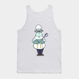 Hippo as Cook with Wooden spoon & Cooking apron Tank Top